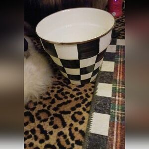 Mackenzie Childs Pot Large Black and White Planter